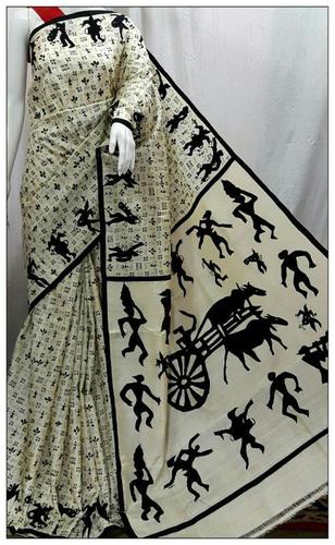 कंथा स्टिच साड़ी