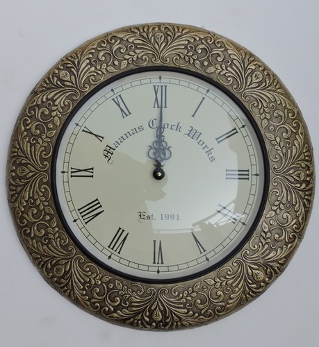 Round Brass Fitted Wall Clock