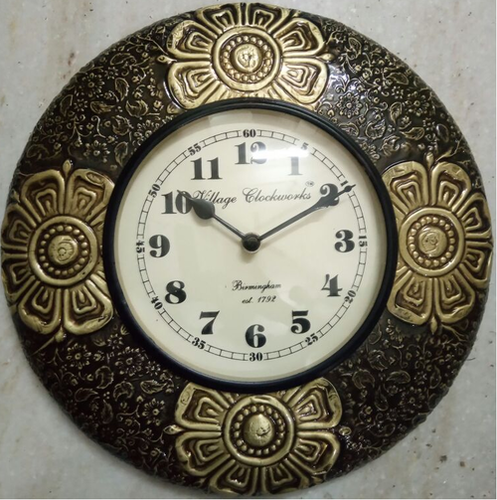 Round Brass Wall Clock