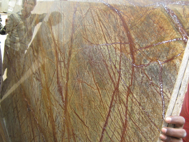 Rainforest Golden Marble - Slabs, 18/20/25/30mm Thickness | Polished Finish, Durable & Water Resistant