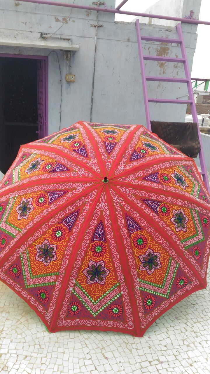 Rajasthani Embroidery Garden Umbrella - Color: Multicolor