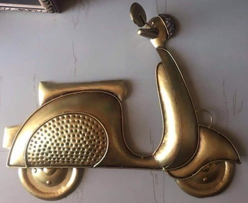 Golden Scooter Wall Decor Height: 28 Inch (In)