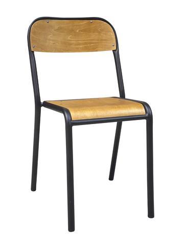 मैट काले लोहे का फ्रेम औद्योगिक कुर्सी