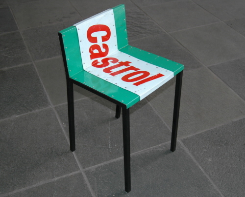 Handmade Castrol Oil Drum Seat Industrial Chair