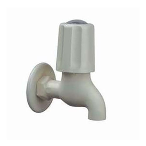 PTMT Bib Cock - PET Material, 15 MM Size | Round Shape, Suitable for Bath Hardware Sets, Pipe Connection