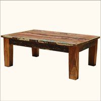 पुनः प्राप्त लकड़ी आयरन कॉफी टेबल