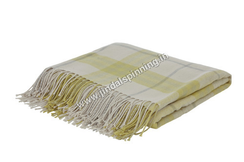Check Blanket - 100% Cotton, King Size 1981.2-2286 Mm, Green Fleece | Eye-catching Design, Smooth Finish, Elegant Colors, Colorfastness, Handmade Twill Style