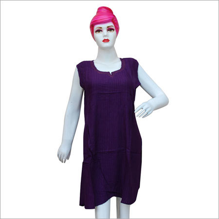 कट आस्तीन बैंगनी कुर्ती