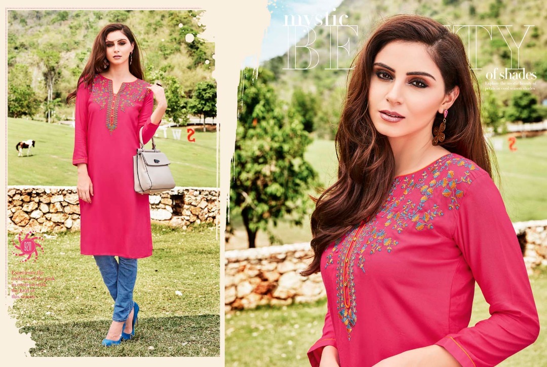 Lily Vol-5 By Kajree Fashion - Rayon Kurti With Embroidery | Sizes M, L, Xl, Xxl, Perfect For Summer Party Wear, Unique 12 Design Collection