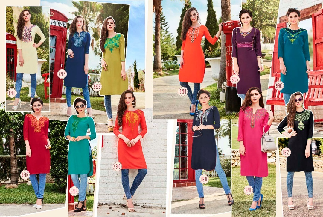 Lily Vol-5 By Kajree Fashion - Rayon Kurti With Embroidery | Sizes M, L, Xl, Xxl, Perfect For Summer Party Wear, Unique 12 Design Collection
