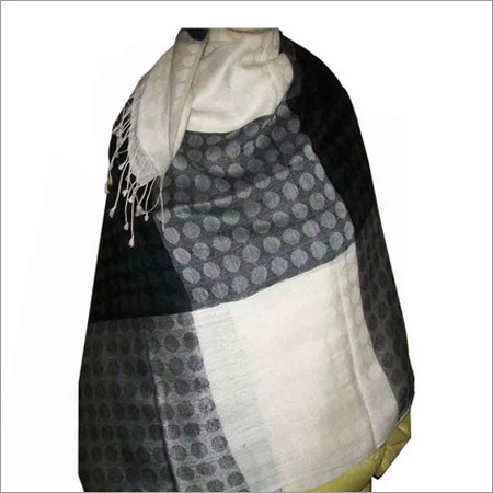 Machine Made Dotted Silk Wool Shawls