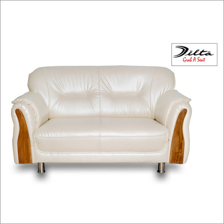 Modern Office Sofa Set - Synthetic Leather, 30x27x48 inches, Light Brown | Assembly Required, Stylish Metal SS Accents