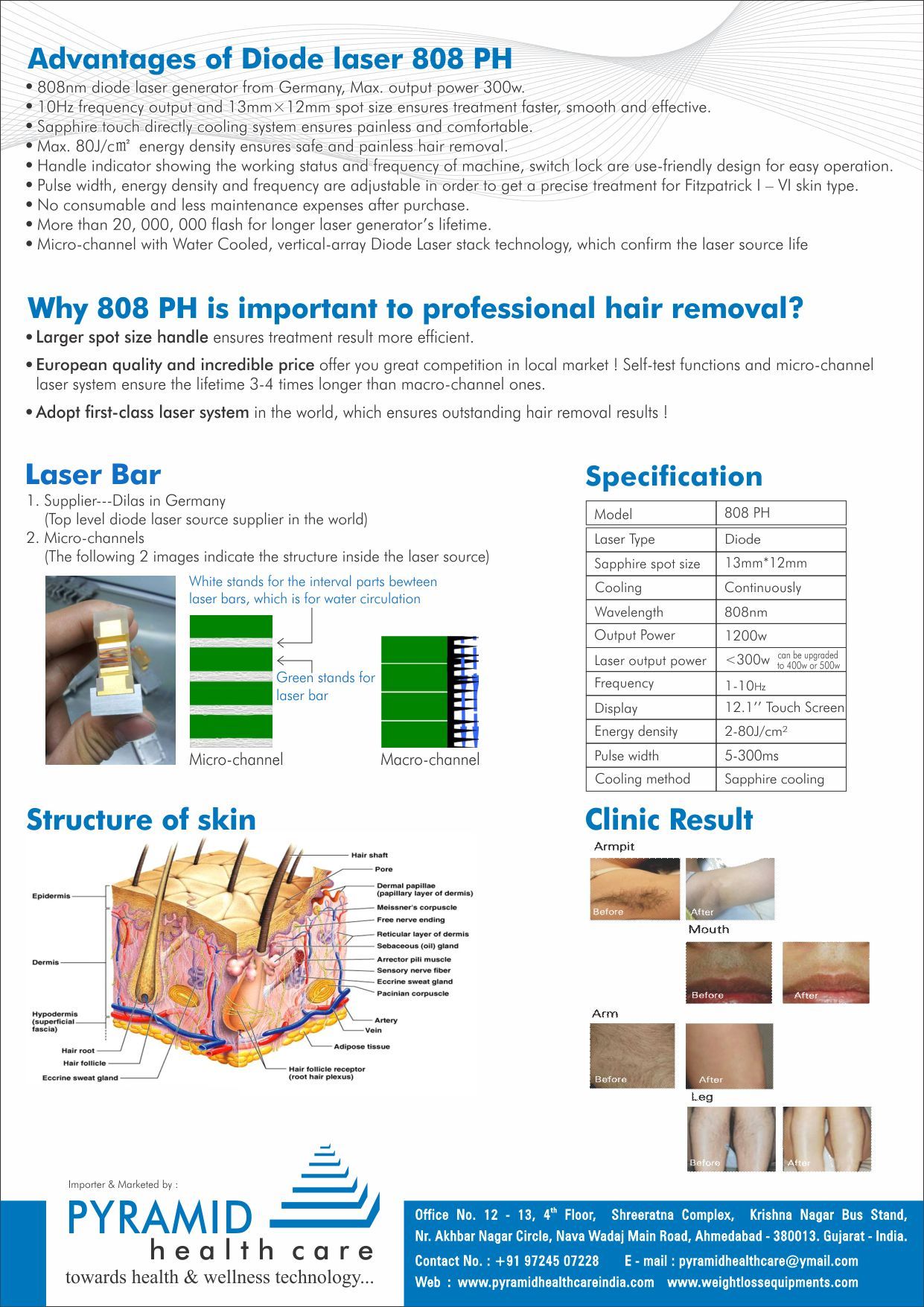 Hair Reduction Laser Machine Color Code: White & Grey