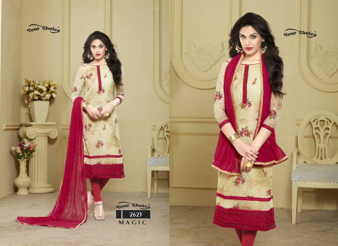 Ethnic Wear Set - Pure Bemberg Georgette Top, Santoon Bottom, Najnin Dupatta | Multi-color, Embroidered Pattern, Designer Style, Summer Fashion