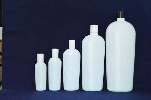 Shampoo Bottles - Plastic Material, Round Shape, White Color | Sturdy Design, Impermeable, Eye-catching Aesthetic For Safe Shampoo Storage