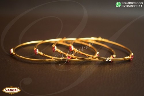 Cz Bangles - Gold Plated, 3.5mm Thick, Quartz Stone Accents | Trendy Golden Jewelry for Women, Perfect for Gifts and Parties