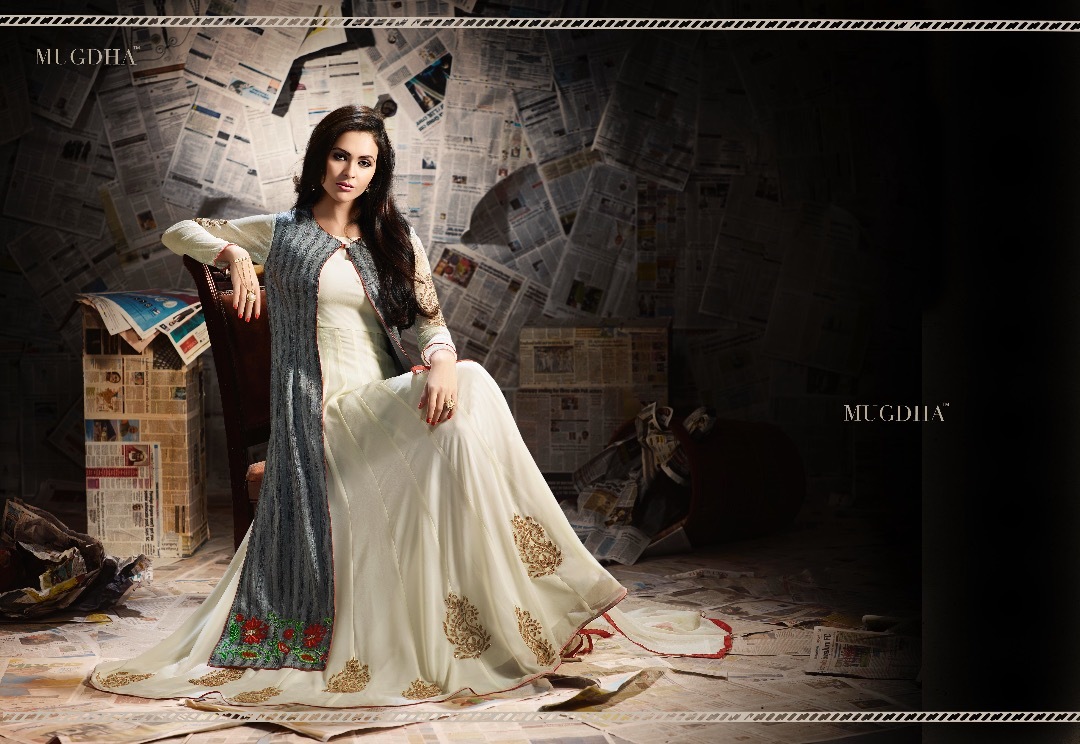 Mugdha Salwar Suit - Pure Fabric Top, Cotton Satin Printed Bottom, Jacquard Net Dupatta With Lace Border | Summer Ethnic Wear, Embroidered Bridal Style, 6 Elegant Designs