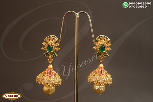 Fancy Earrings - Gold Plated With Quartz and Ruby Stones, 3.5mm Thickness, Ideal For Gifts and Parties, Elegant Design for Women