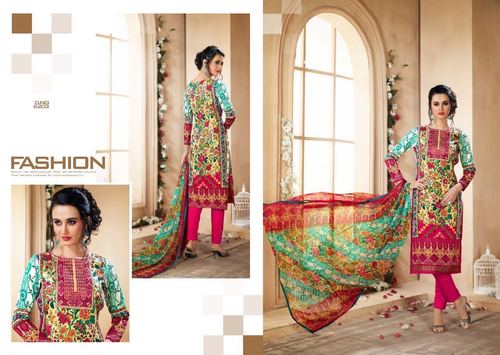 Salwar Kameez - Cotton Casual Wear, Full Sleeves Design with Elegant Style