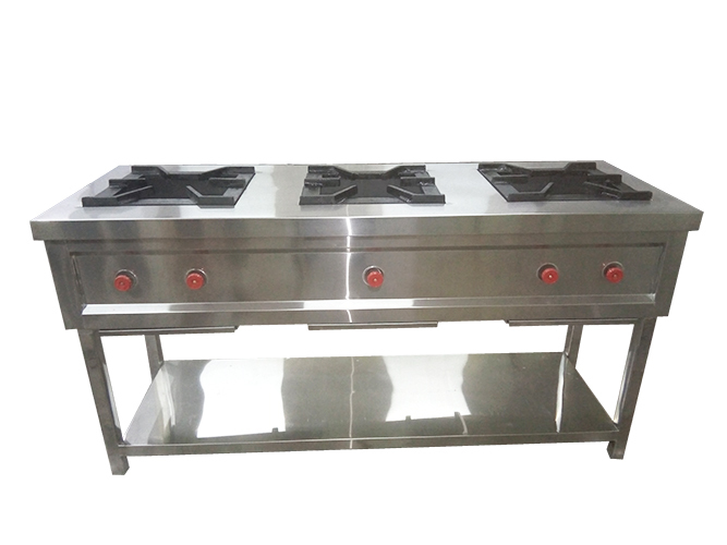 Stainless Steel Three Burner Range