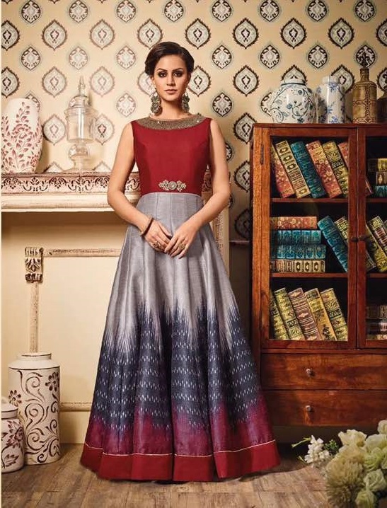 Islamic Anarkali Suits - German Silk Top, Santoon Bottom, Chiffon Dupatta, Customized Size Up To 42, Embroidery And Handwork