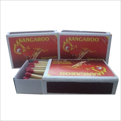 Kangaroo Wooden Match Box - High Quality Durable Wood, 42-45 Splints Average, Black Match Head - Longer Lasting Burning Ability, Adorable Packaging