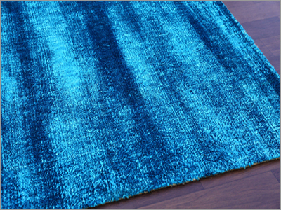 Modern Rugs - Microfiber, Various Sizes, Rectangular Shape, Vibrant Blue Color - Soft Feel, Low Pile Height, Machine-Woven Elegance for Homes and Hotels