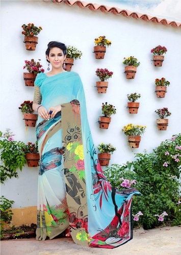 फैंसी प्रिंटेड साड़ी