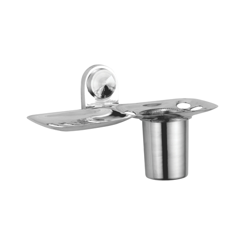 टंबलर होल्डर के साथ स्टेनलेस स्टील सोप डिश