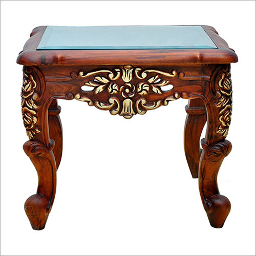 Carving Flowery Side Table