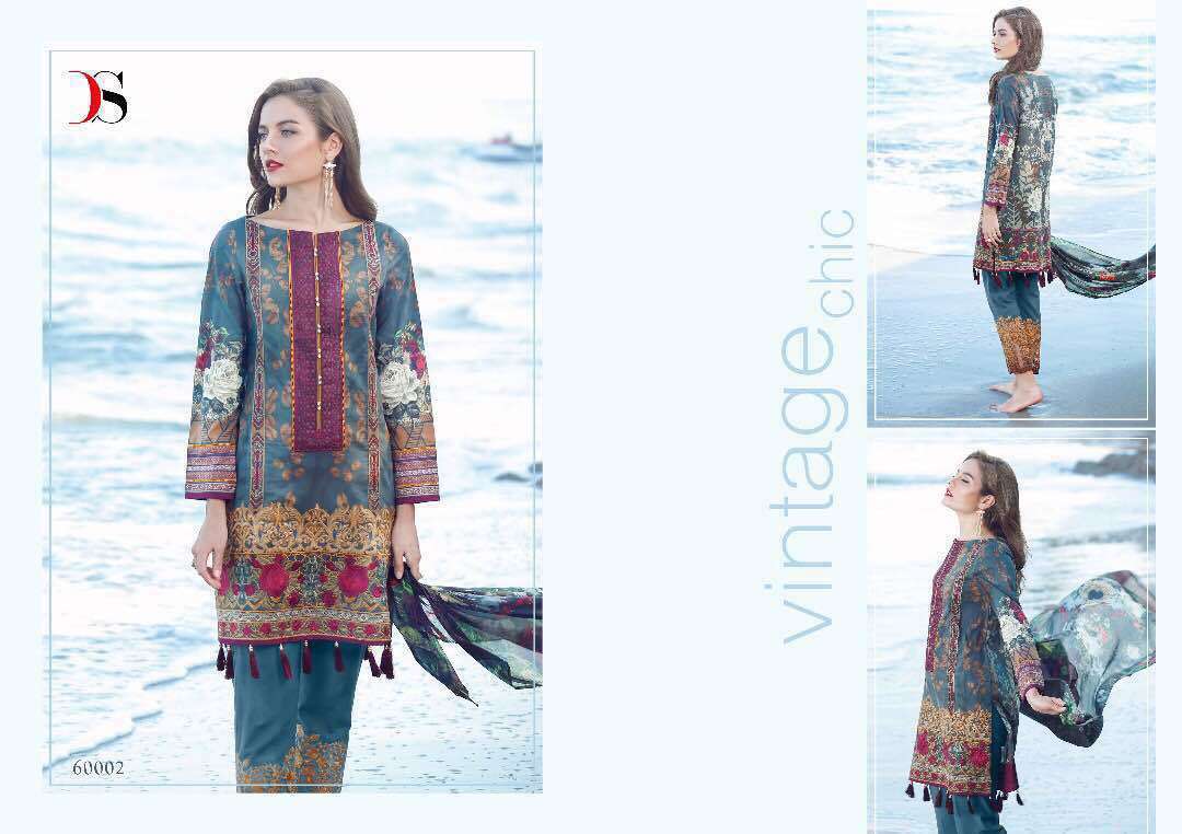 Florent-14 Salwar Suit - Pure Cotton Top With Embroidery, Semi Lawn Bottom With Embroidery, Chiffon Printed Dupatta | Anti-wrinkle, Breathable, Quick Dry, Washable, Full Sleeves, Customized Size, Summer Collection