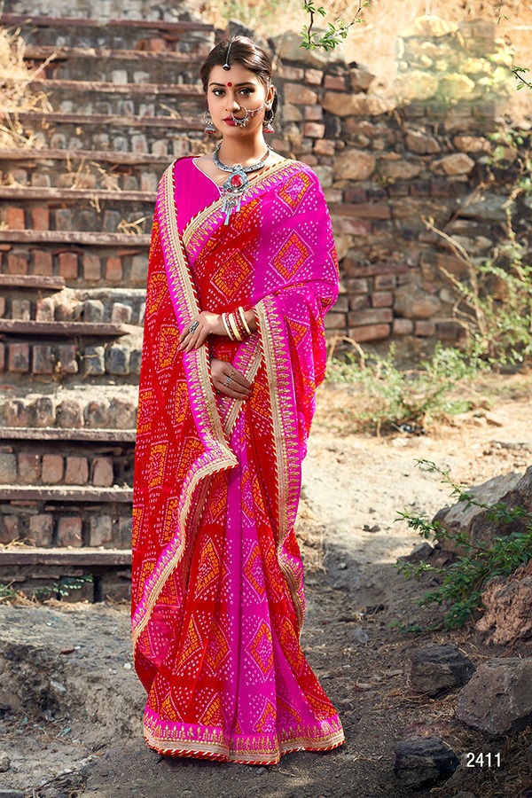 Georgette Bandhani Sarees