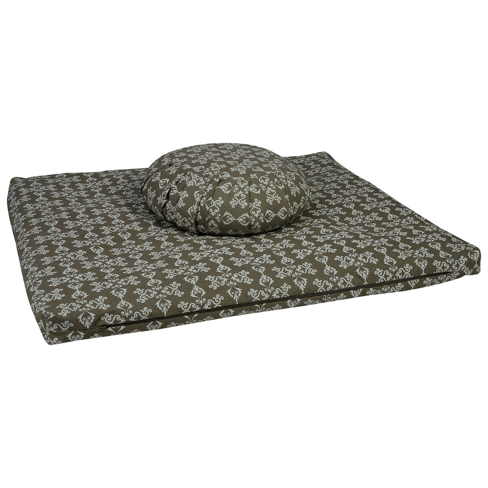 100% Cotton Meditation Cushion Set- Warm Grey