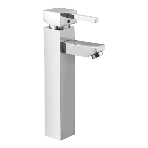 Square Single Lever Basin Mixer - Stainless Steel, 12 Inch Round Design, 15 mm Pipe Connection