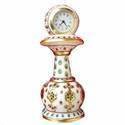 Decorative Marble Pillar Clock - Multi-Color Round Design | Scratch-Proof Acrylic Dice, Elegant Antique Look, Warranty Included