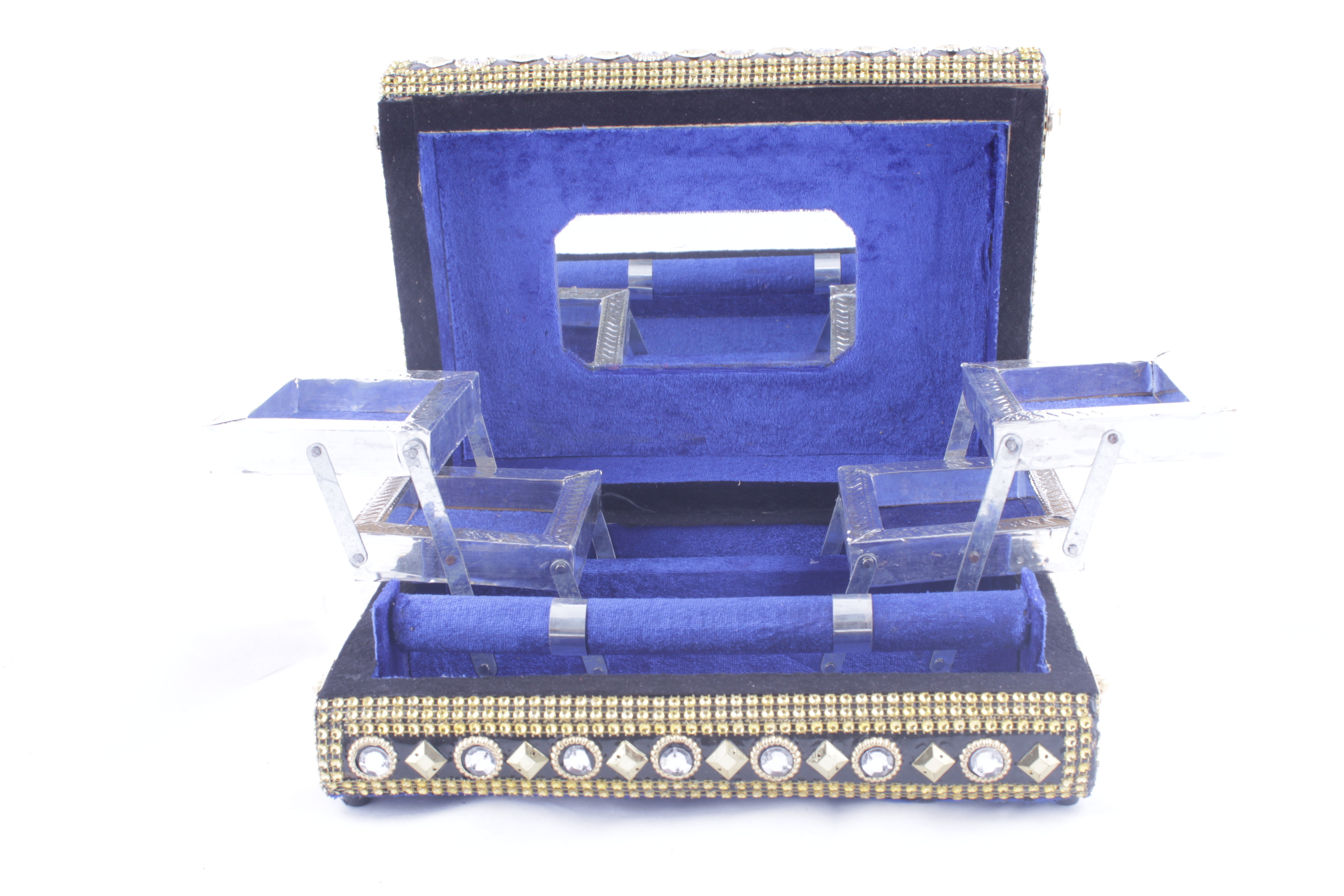 Designer Stone Beads Blue Color Bangle Box