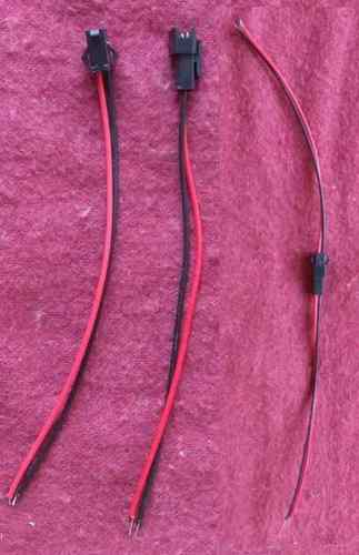 एलईडी पुरुष महिला कनेक्टर काला लाल तार