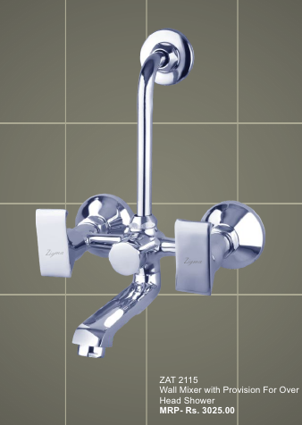 Stainless Steel Zat Wall Mixer With Provision For Overhead Shower