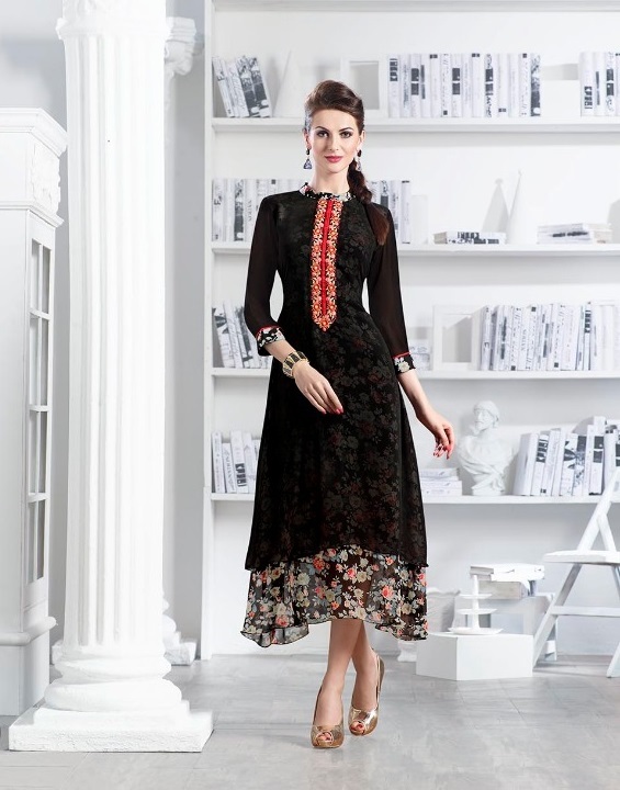 Embroiderd Georgette Kurtis