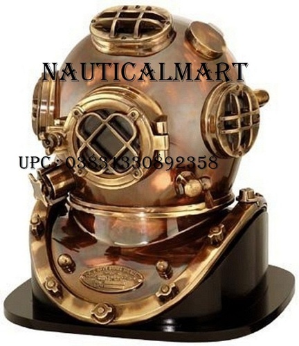 18 Antique Finish Brass & Copper Mark V Dive Helmet by NAUTICALMART