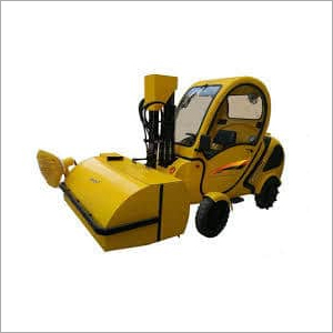 Yellow Ride On Sweeper Machine