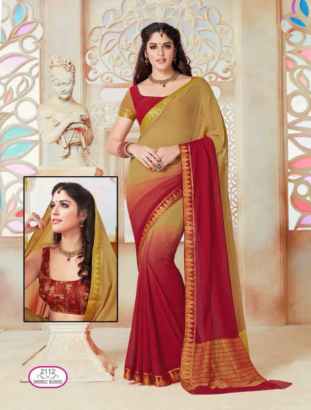 Designer Chiffon Saree - Customized Up To 42" | Unstitched Designer Blouse With Jacquard Border