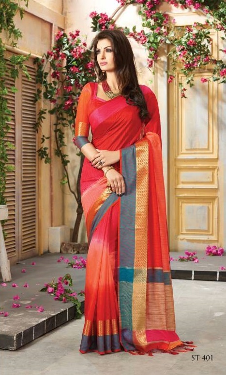Designer Saree - Cotton Silk Fabric | Unstitched Blouse, Customized Size Up To 42", Weaving Butta And Border