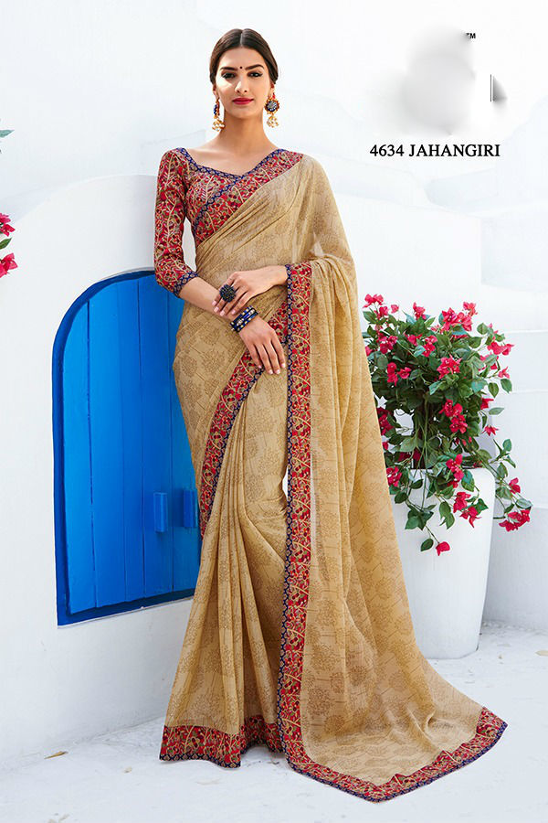 Georgette Sarees - Georgette Fabric, Unstitched Blouse Customized Up To 42 | Designer Printed Pattern