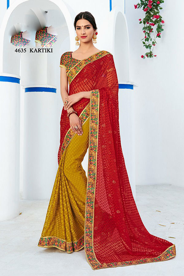 Georgette Sarees - Georgette Fabric, Unstitched Blouse Customized Up To 42 | Designer Printed Pattern
