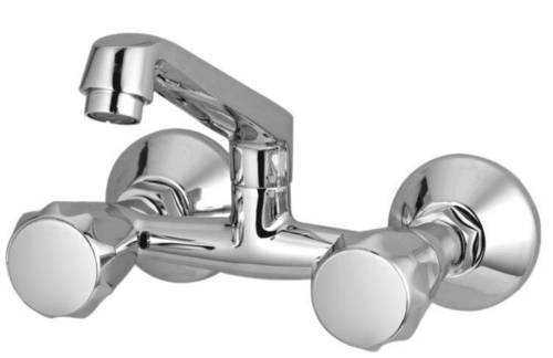 Sink Mixer - Brass Body with Chrome Plated Finish | T-Shape Design, Polished, ISO 9001 Certified, Customized OEM & ODM Options Available
