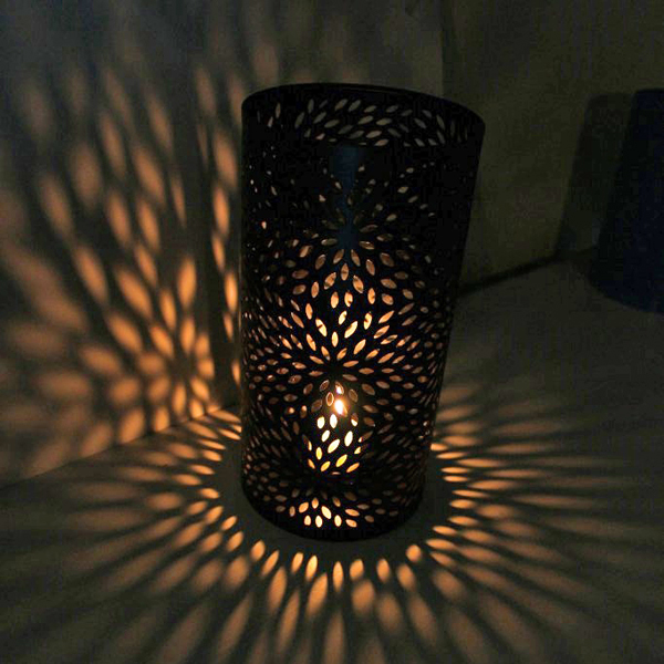 Punched Metal Candle Holder