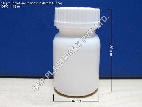 Plastic Tablet Container - 90 ml Size | Soft, Durable Design for Secure Storage