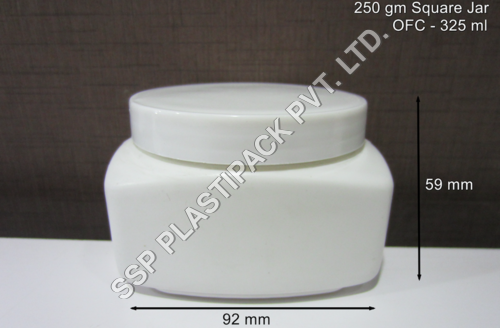 250 gm Square Jar - Plastic, Rigid Design | Ideal for Versatile Storage Solutions