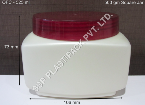 500 gm Square Jar - Rigid Plastic, 500 gm Size | Versatile Storage Solution for Kitchen and Pantry Organization
